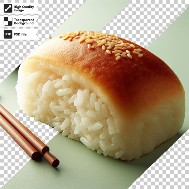 Psd sushi with chopsticks on transparent background