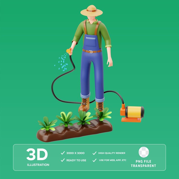 PSD psd sustainable agriculture 3d illustration
