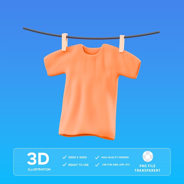 PSD suszenie ubrań 3D Ilustracja