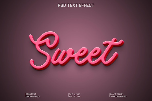 PSD psd sweet 3d tekst stijl effect