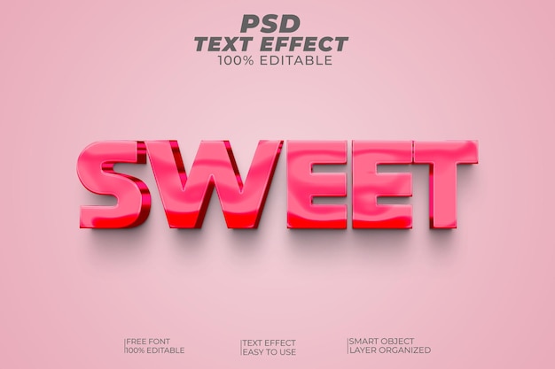 Psd sweet 3d text effect style