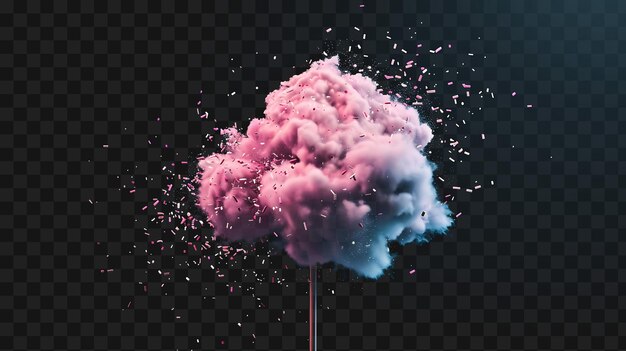 PSD psd sweet cumulus cloud with cotton candy clouds and sugar sprin y2k neon glow tshirt tatoo ink art