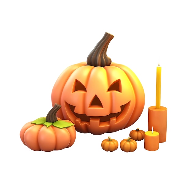 PSD psd świece dyniowe na halloween jack o lantern