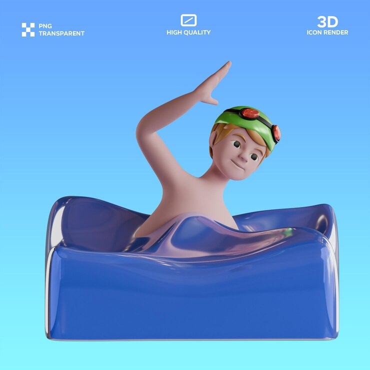 PSD psd плавание 3d иллюстрация