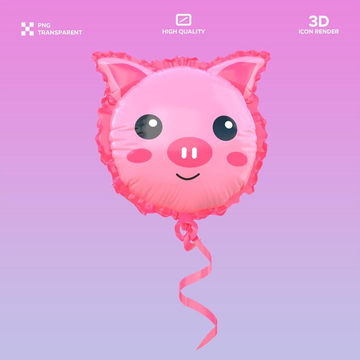 PSD psd świnia balon 3d ilustracja