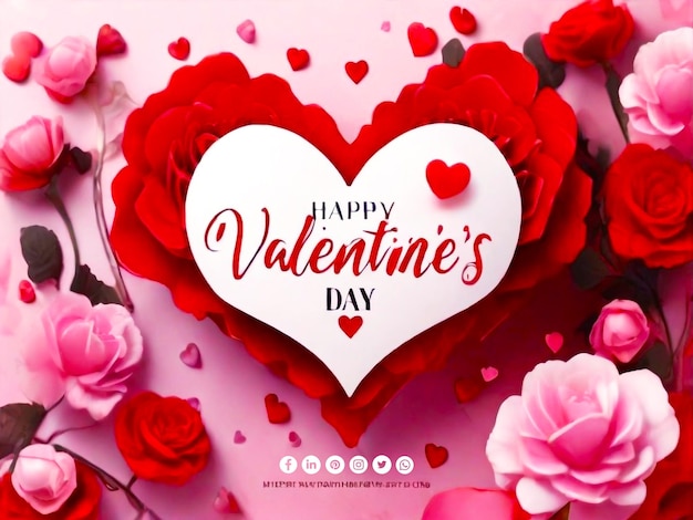Psd Szczęśliwy Dzień Walentynki Tło Baner Wzór Szablonu Najlepszej Jakości Obraz Tapety Prezenty Serce