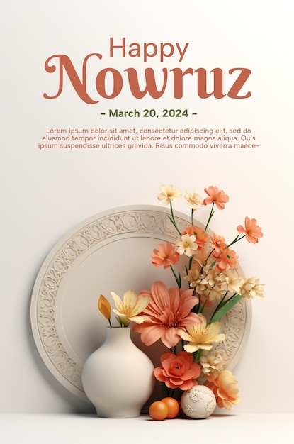 PSD psd szczęśliwy nowruz szablon poster fyler