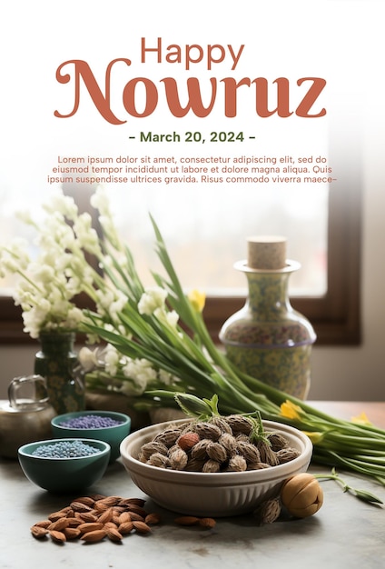 PSD psd szczęśliwy nowruz szablon poster fyler