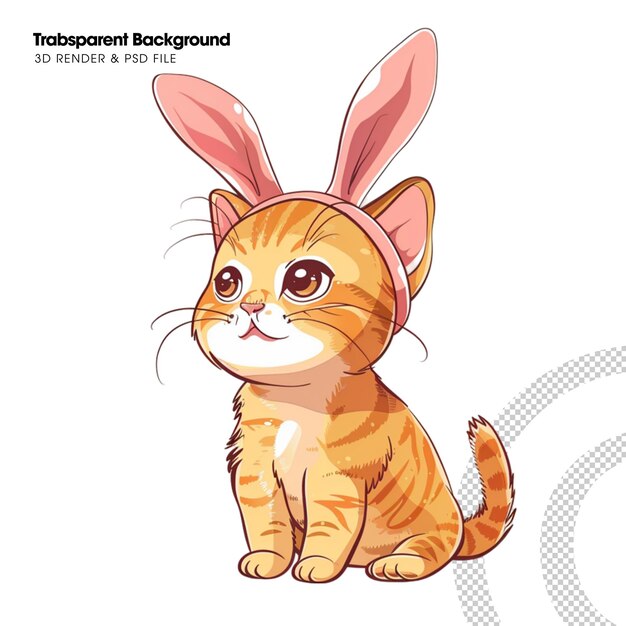 Psd a tabby cat element icon isolated illustration