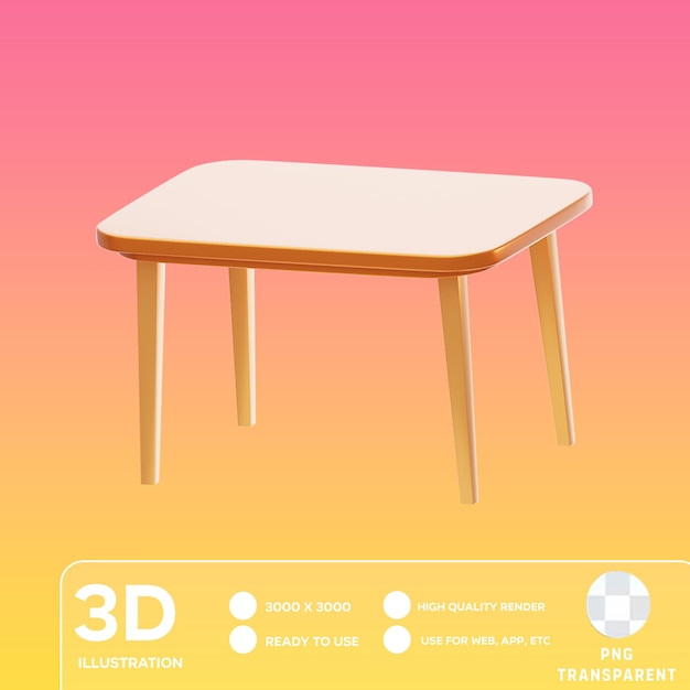 PSD psd table lamp 3d ilustration