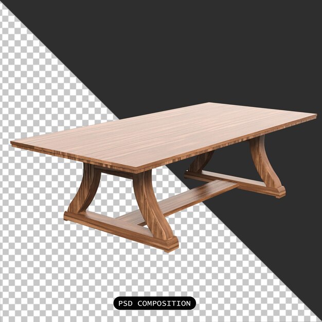 PSD psd table properties for home decor isolated 3d render illustration