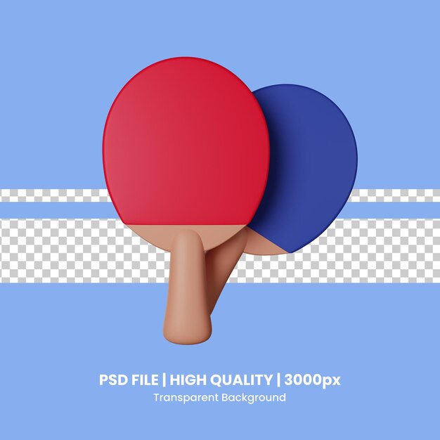 Psd table tennis 3d icon illustration