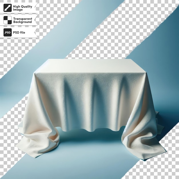 PSD psd a table with a white tablecloth on transparent background