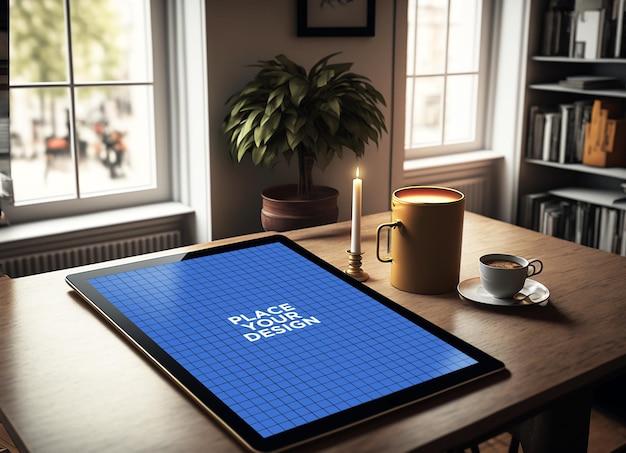 Mockup di tablet psd pro in elegante composizione