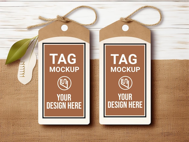 PSD mockup dell'etichetta del tag psd