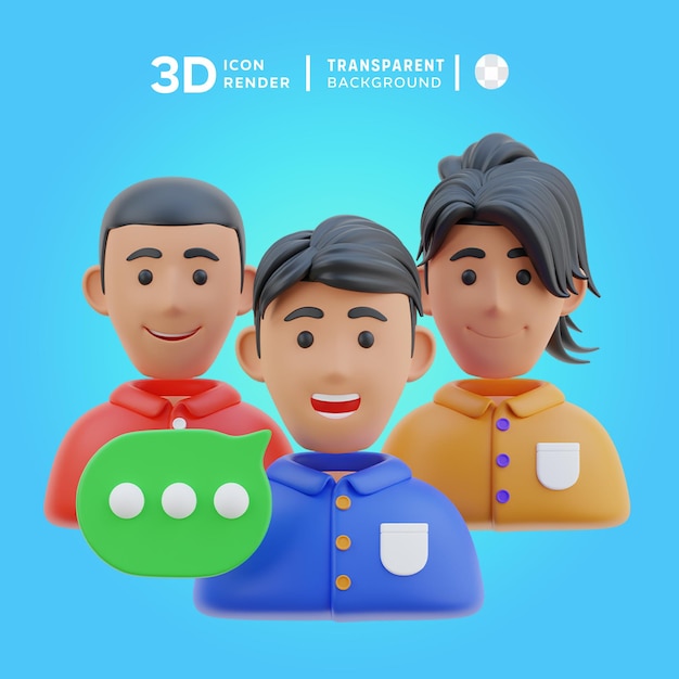 Psd talking 3d illustration