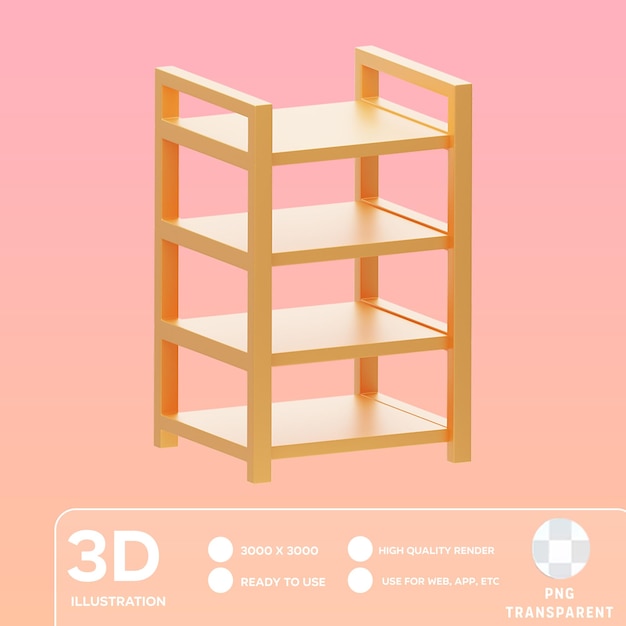 PSD psd tall cabinet 3d ilustration