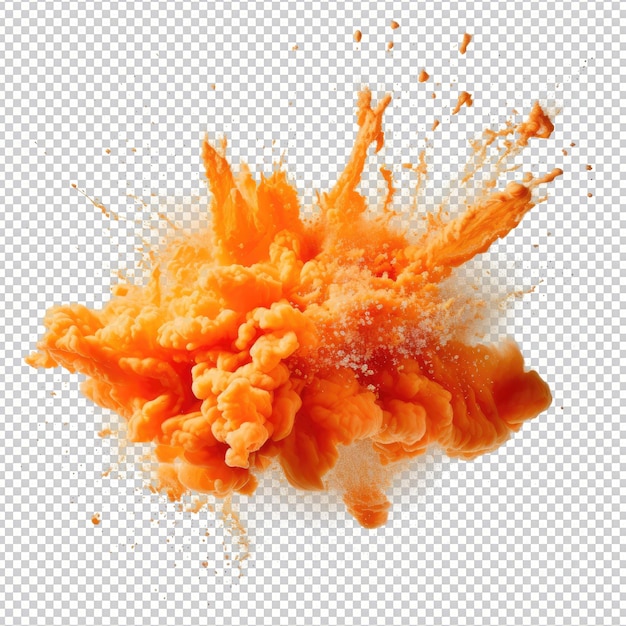 PSD psd tangerinepowder explosion isolated on transparent background hd png