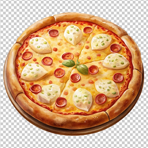 PSD psd of a tasty cheese pizza on transparent background