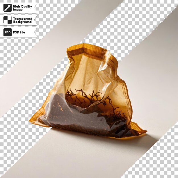 PSD psd tea bag alone on transparent background with editable mask layer