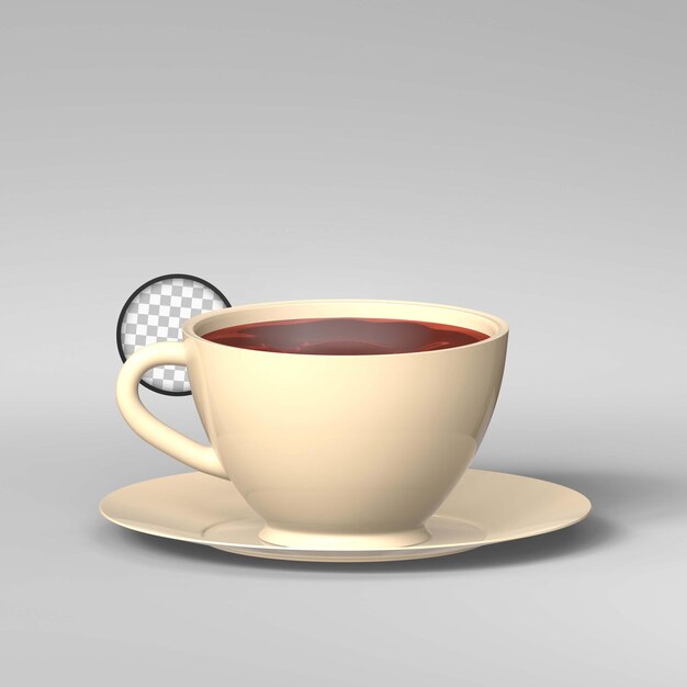 Psd tea cup icon isolated 3d render illustration