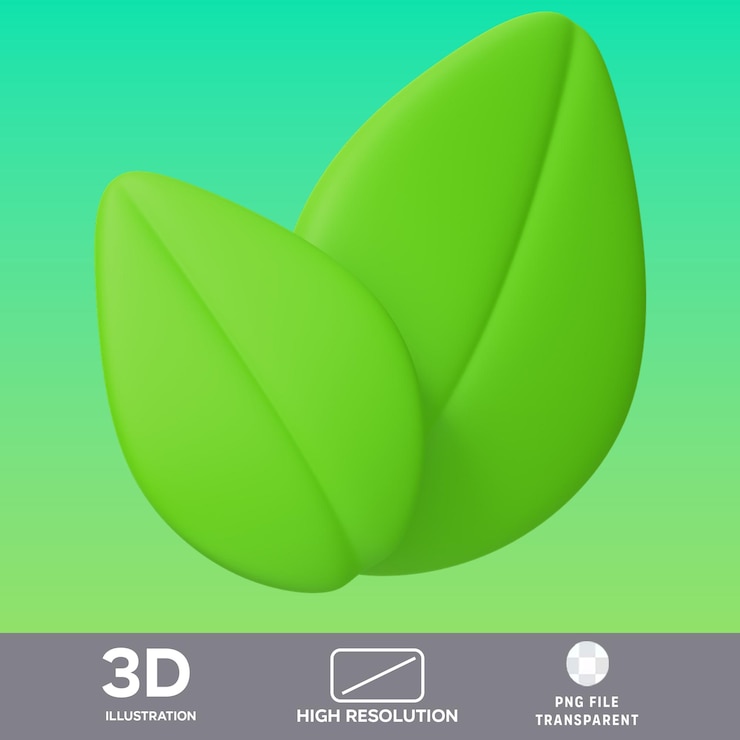 PSD psd tea leaf 3d illustration
