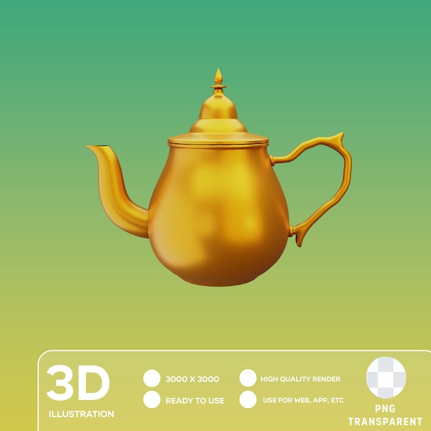 PSD psd teapot 3d illustration