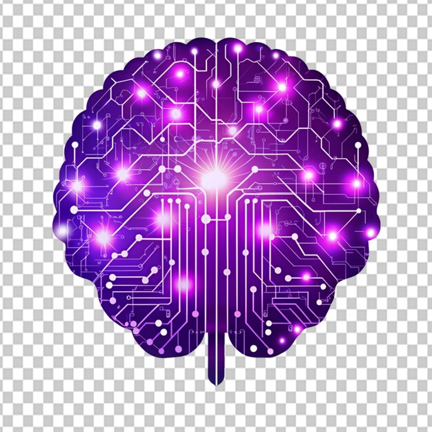 PSD psd of a technology connection brain icon on transparent background