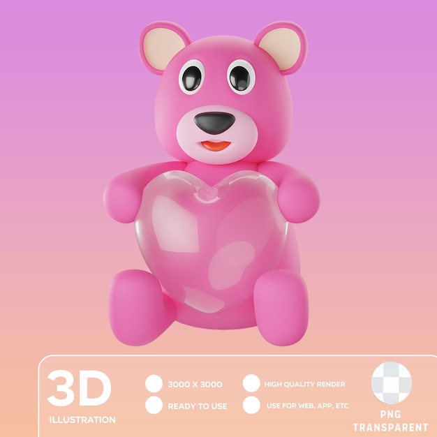 PSD psd teddy bear 3d illustration