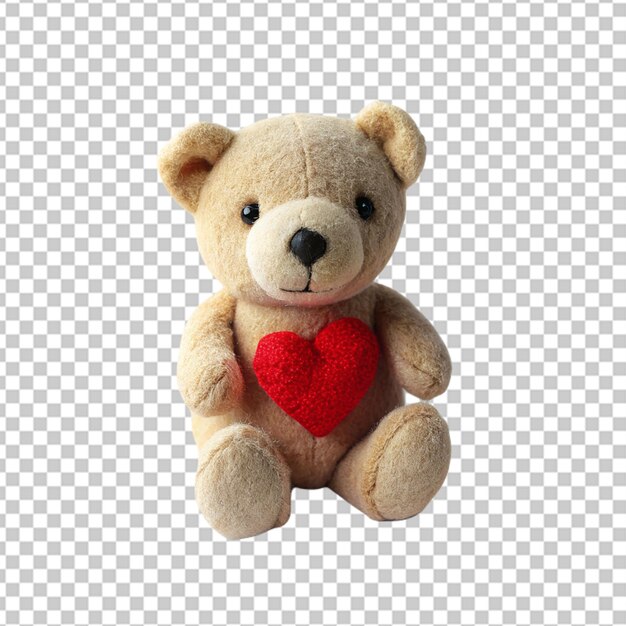 PSD psd of a teddy bear with beautiful heart on transparent background