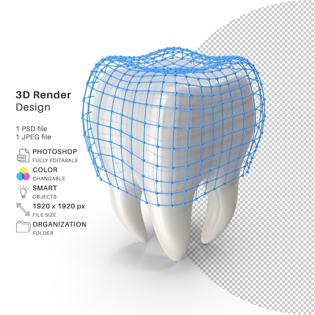 Psd teeth with transparent psd file