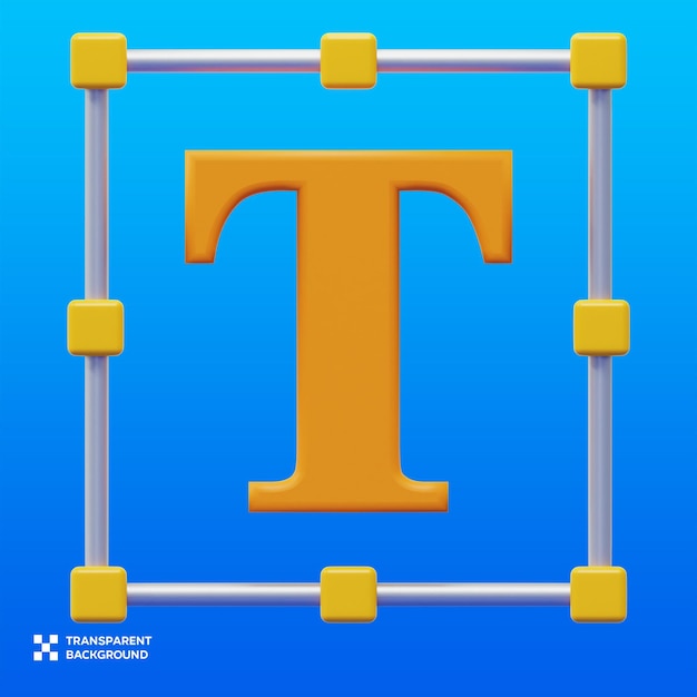 PSD-tekstool 3D-illustratie