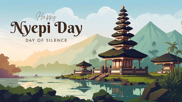 PSD psd template for bali day of silence and hindu new year