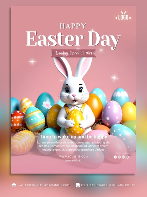 PSD psd template banner and flyer easter day 소셜 미디어 게시물