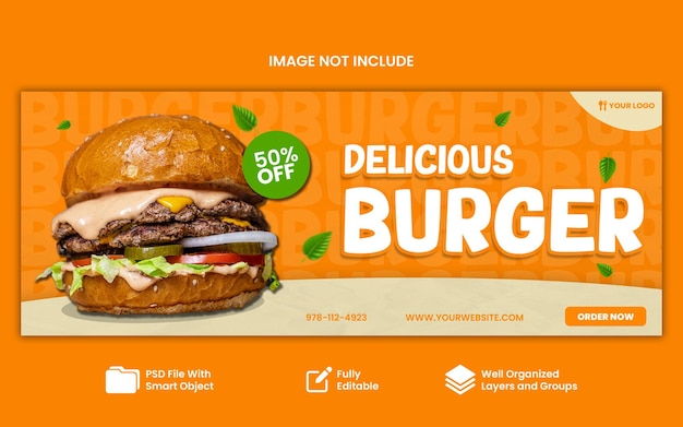 PSD template banner heerlijke burger