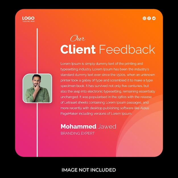 PSD psd template for customer review testimonial