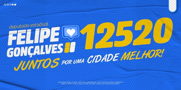 Psd template editable political campaign in brazil councilor president deputy eleicoes brasil