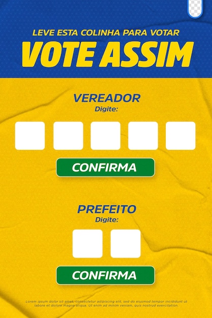 PSD modello psd editable campagna politica in brasile consigliere presidente vice eleicoes brasiliano