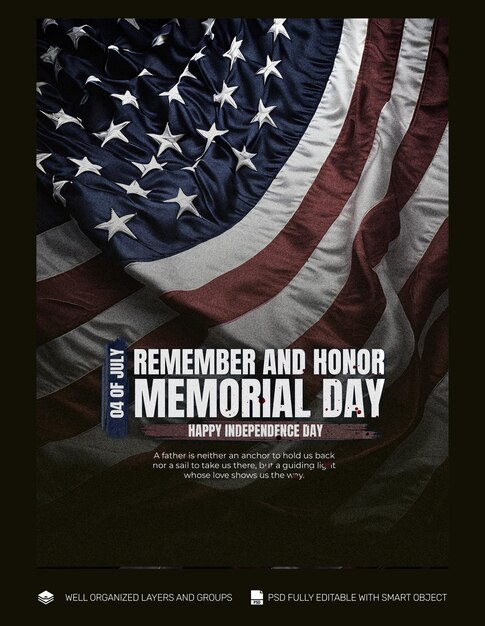 PSD psd template flyer amp banner american independence day social media post