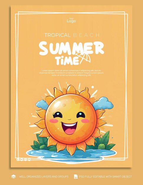 PSD psd template flyer amp banner summer invitation