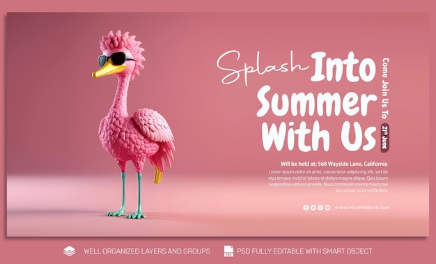 PSD psd template flyer amp banner zomer uitnodiging social media post