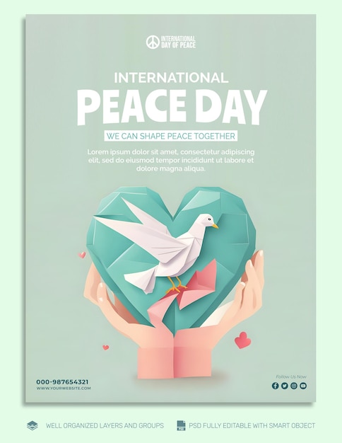 PSD psd template flyer international day of peace social media post