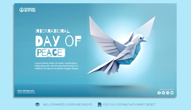 psd template flyer international day of peace social media post