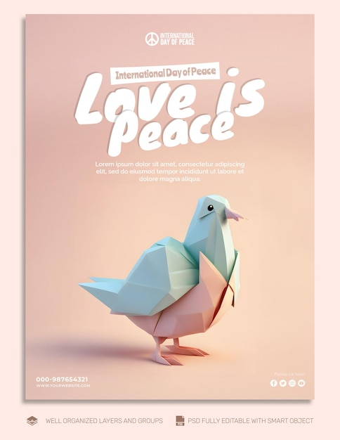 psd template flyer international day of peace social media post