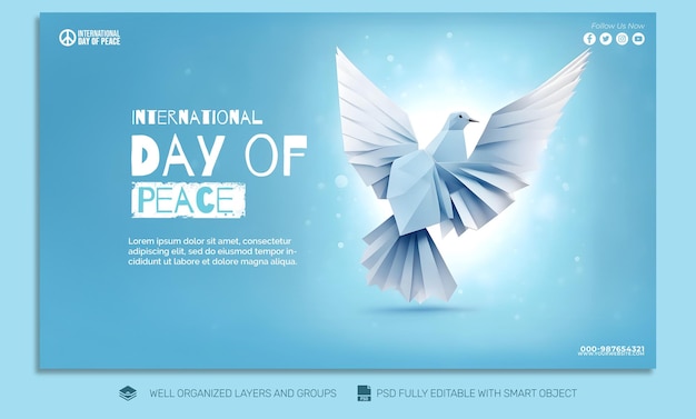 PSD psd template flyer international day of peace social media post