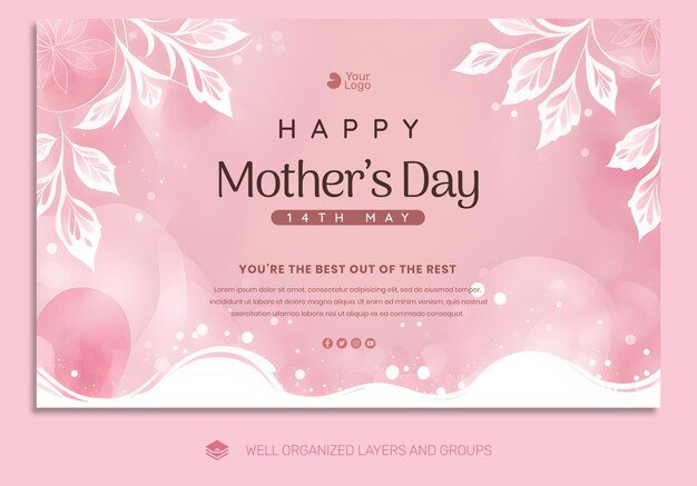 Psd template flyer mother days media post