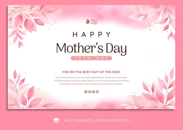 Psd template flyer mother days media post