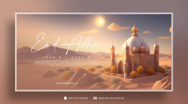 PSD psd template happy eid al adha social media post feed flyer amp banner or poster