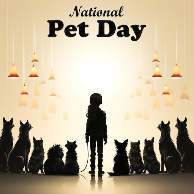 PSD psd template for national pet day celebration