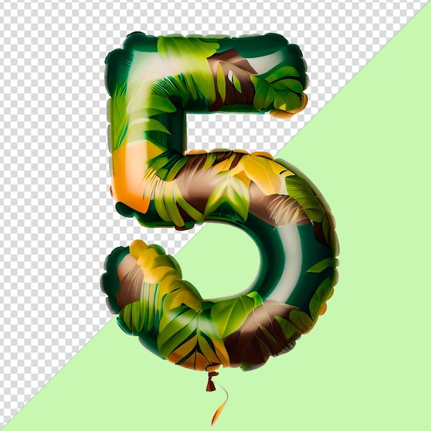 PSD psd шаблон номер пять из текстурированного воздушного шара джунглей